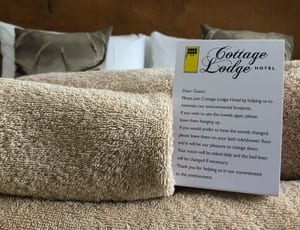 eco-friendly towels at the Cottage Lodge